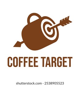 coffee target flat minimalist logo design