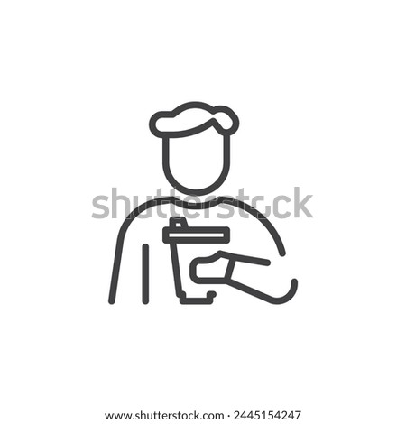 Coffee Tasting line icon. linear style sign for mobile concept and web design. Person tasting coffee outline vector icon. Symbol, logo illustration. Vector graphics