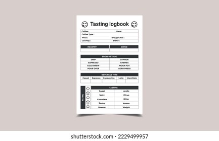 Coffee Tasting Logbook for KDP Interior