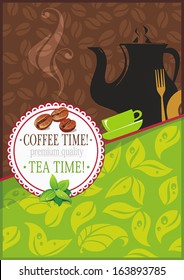 Coffee and Tea Background. Vector illustration