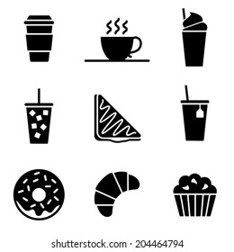 Coffee Tea, and Bakery Icons - Vector