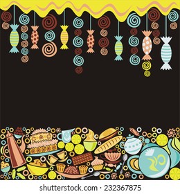 Coffee tea cakes sweet vector illustration