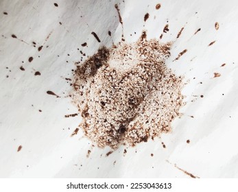 Té de café con cartón. Fondo del punto de contacto del grano. Bebida café marrón. Resumen del Café Agua. Sucio Desgastado. Patrón de papel blanco. Superficie de tinte rústico. Textura sucia de caída. Vector de café blanco.