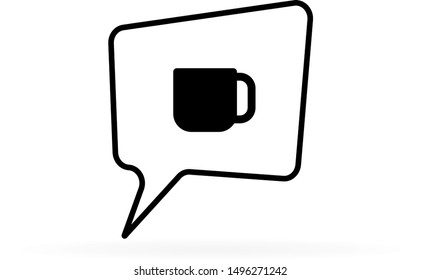 coffee or tea chat icon, vector illustration
