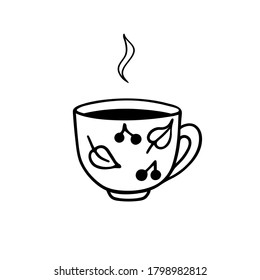
Сup of coffee, tea, chocolate, cocoa. Doodle illustration for greeting cards and web design. Vector. 