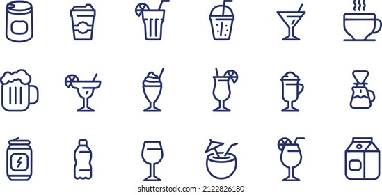 Coffee, Tea, Coke, Beer Icon Design