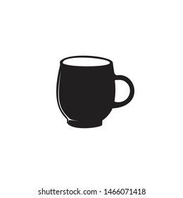 coffee or tea cup for cafe or restaurant black and white illustrations logo symbol silhouette