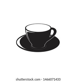 coffee or tea cup for cafe or restaurant black and white illustrations logo symbol silhouette