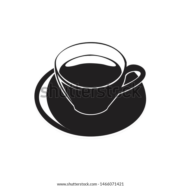 Coffee Tea Cup Cafe Restaurant Black Stock Vector (Royalty Free