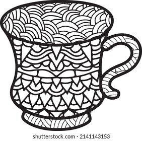coffee or tea cup doodle style Coloring pages.