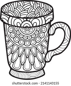 coffee or tea cup doodle style Coloring pages.