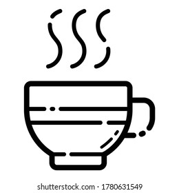 Coffee Tea Cup Flat Icon Isolated On White Background