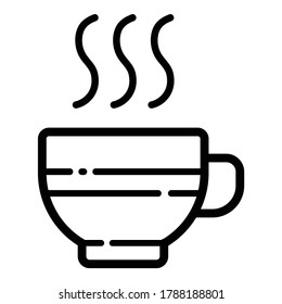 Coffee Tea Cup Flat Icon Isolated On White Background