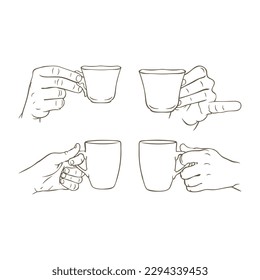 Copa De Café O Té En Ilustración De Vector De Mano

