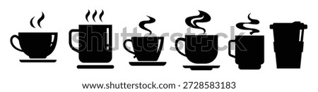 Coffee and tea cup icon, cups off coffee collection
