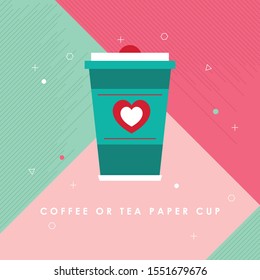 Coffee, tea cup icon in flat style. Coffee mug vector illustration on white isolated background. Drink business concept
