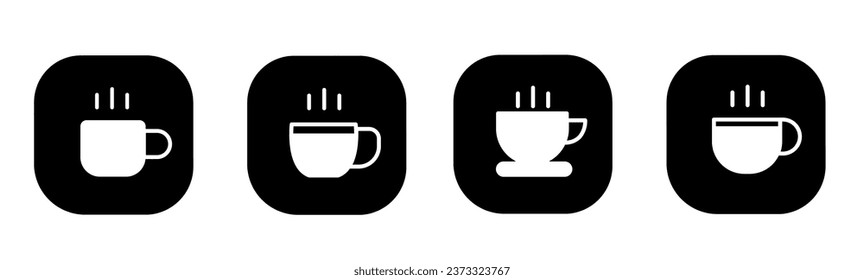Coffee and tea cup icon in flat. A coffee and tea cup design. Stock vector.