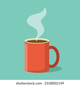 Coffee or tea cup icon in flat style. Hot drink vector illustration on isolated background. Mug sign business concept.