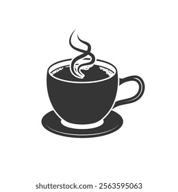 Coffee or tea cup icon in flat style. Hot drink vector illustration on isolated background. Mug sign business concept.