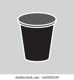 Coffee and tea cup icon illustration, hot and cold