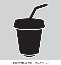 Coffee and tea cup icon illustration, hot and cold