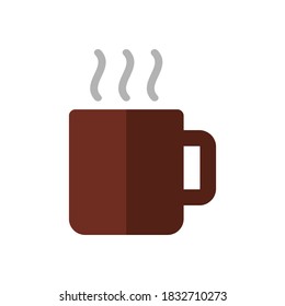 Icono de café o té aislado en fondo blanco. Ilustración del vector