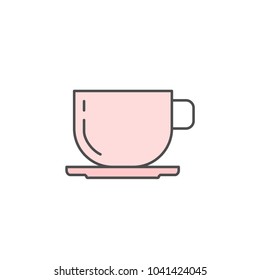 coffee, tea cup icon. Kitchen appliances for cooking Illustration. Simple thin line style symbol.