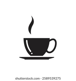 Coffee and Tea cup icon vector template. Hot cup beverage design