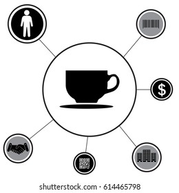 Coffee (tea) cup icon. vector illustration