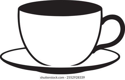 Coffee and tea cup illustration sign and symbol silhouette vector.