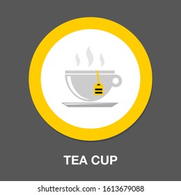 Kaffee- oder Teebecher einzeln, Coffeeshopping-Schild, Café-Illustration