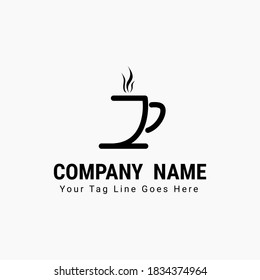 Coffee and tea cup line art minimalist logo vector illustration design