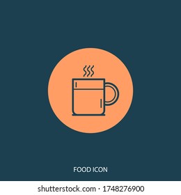 Coffee or tea cup line icon isolated on background. Symbol, logo. Vector illustration