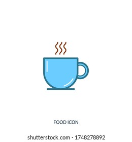 Icono de línea de café o té aislado en segundo plano. Símbolo, logotipo. Ilustración del vector