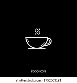Coffee or tea cup line icon isolated on background. Symbol, logo. Vector illustration