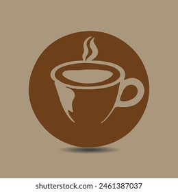 Coffee or tea cup logo design with a cup of coffee. suitable for logo, icon, symbol, sign, website, print design, app. Editable and resizable graphics element.