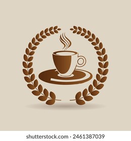 Coffee or tea cup logo design with a cup of coffee. suitable for logo, icon, symbol, sign, website, print design, app. Editable and resizable graphics element.