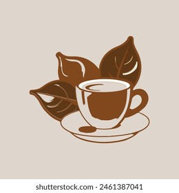 Coffee or tea cup logo design with a cup of coffee. suitable for logo, icon, symbol, sign, website, print design, app. Editable and resizable graphics element.