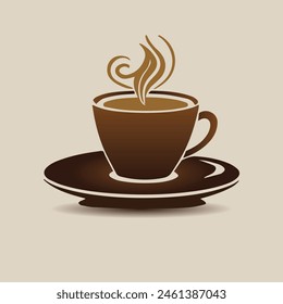 Coffee or tea cup logo design with a cup of coffee. suitable for logo, icon, symbol, sign, website, print design, app. Editable and resizable graphics element.