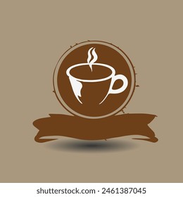 Coffee or tea cup logo design with a cup of coffee. suitable for logo, icon, symbol, sign, website, print design, app. Editable and resizable graphics element.