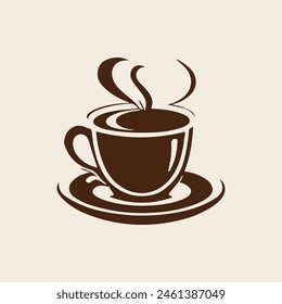 Coffee or tea cup logo design with a cup of coffee. suitable for logo, icon, symbol, sign, website, print design, app. Editable and resizable graphics element.