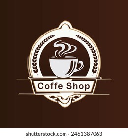 Coffee or tea cup logo design with a cup of coffee. suitable for logo, icon, symbol, sign, website, print design, app. Editable and resizable graphics element.