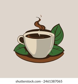 Coffee or tea cup logo design with a cup of coffee. suitable for logo, icon, symbol, sign, website, print design, app. Editable and resizable graphics element.