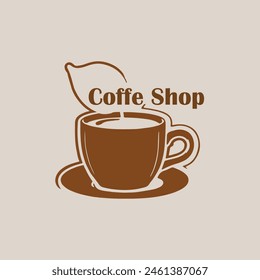 Coffee or tea cup logo design with a cup of coffee. suitable for logo, icon, symbol, sign, website, print design, app. Editable and resizable graphics element.