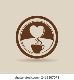 Coffee or tea cup logo design with a cup of coffee. suitable for logo, icon, symbol, sign, website, print design, app. Editable and resizable graphics element.