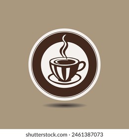 Coffee or tea cup logo design with a cup of coffee. suitable for logo, icon, symbol, sign, website, print design, app. Editable and resizable graphics element.