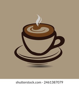 Coffee or tea cup logo design with a cup of coffee. suitable for logo, icon, symbol, sign, website, print design, app. Editable and resizable graphics element.