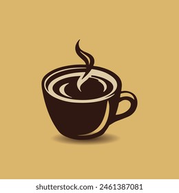 Coffee or tea cup logo design with a cup of coffee. suitable for logo, icon, symbol, sign, website, print design, app. Editable and resizable graphics element.