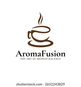 Café e chá xícara logotipo Vetor Design. Ícone de emblema de café mínimo para marca de bebidas, loja de bebidas quentes ou identidade de café.