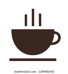 Coffee and tea cup logotype. Icon vector logo template. Isolated illustration on white background.